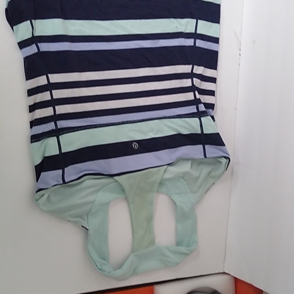 Teal purple and black striped Lululemon Tank top - Picture 3 of 5